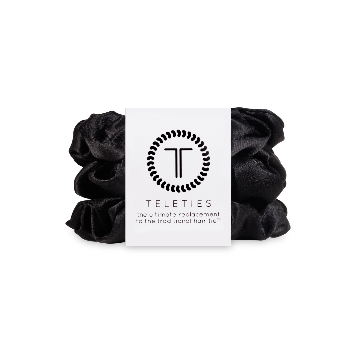 Silk Hair Scrunchie | Large | JET BLACK