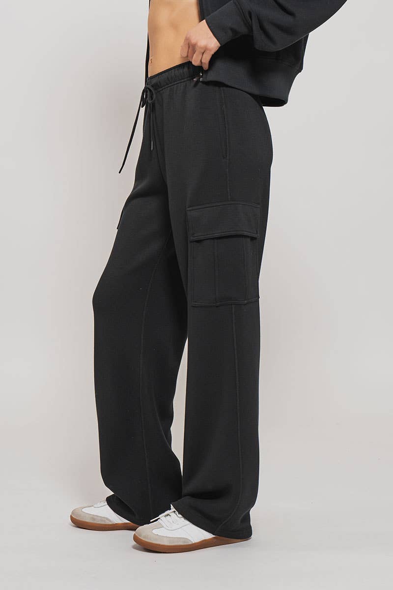 Relaxed Fit Cargo Sweatpants: CHALK