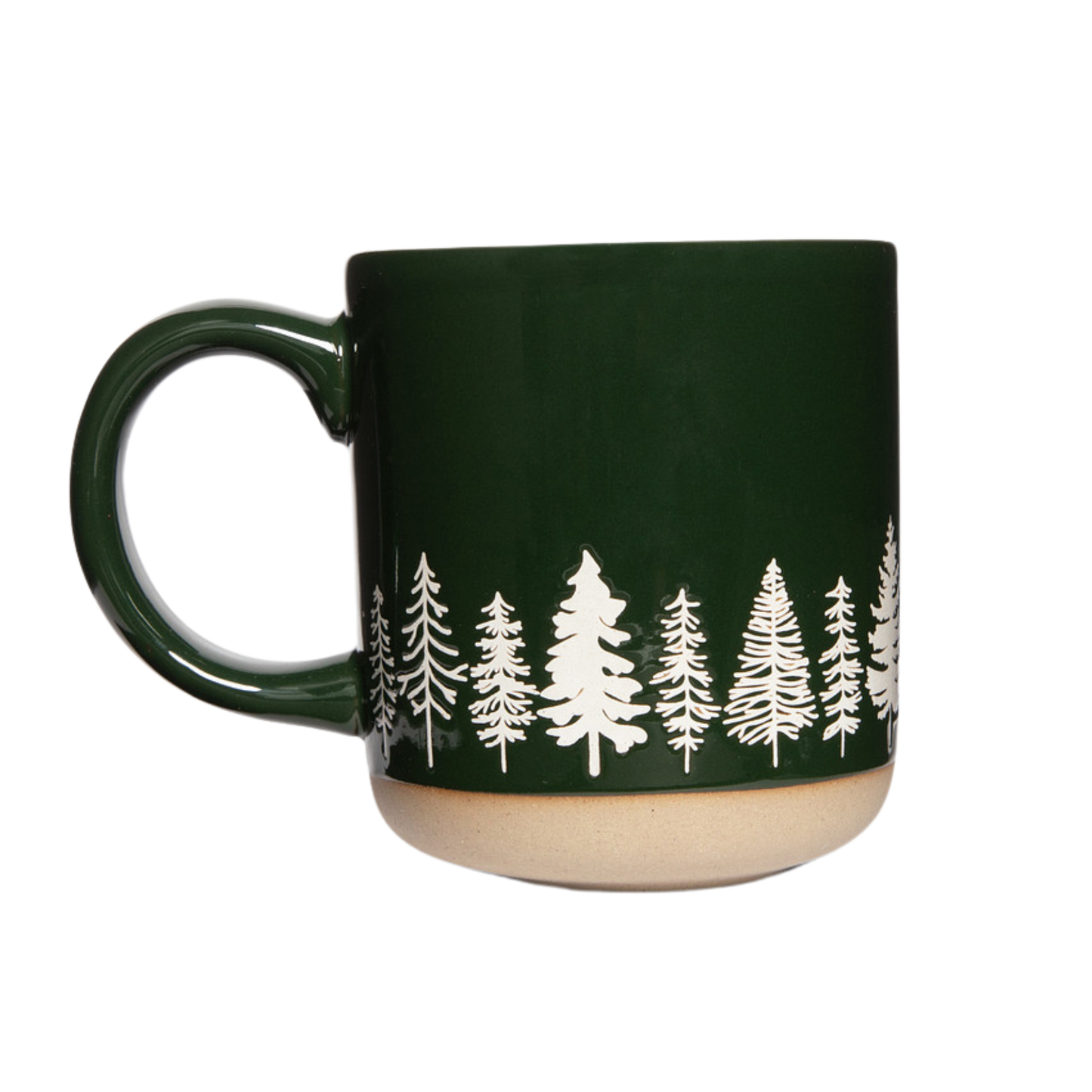 Mug: Pine Trees Stoneware Coffee Mug