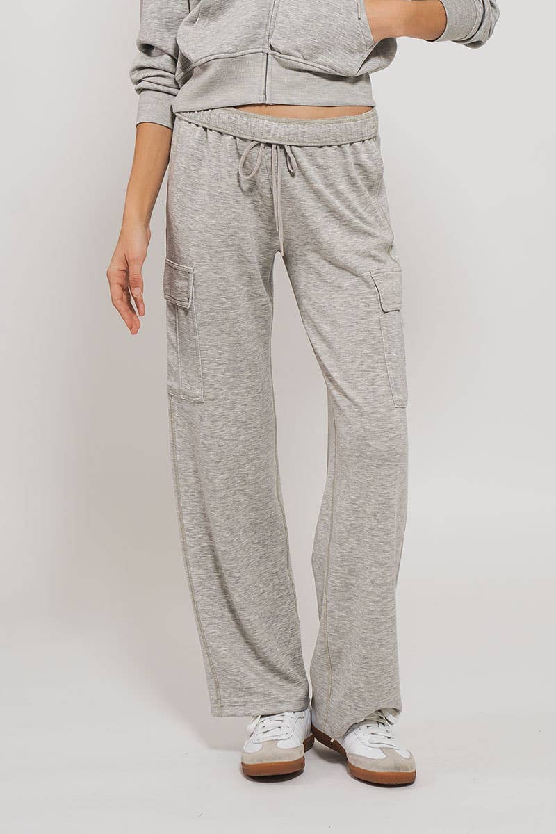 Relaxed Fit Cargo Sweatpants: CHALK