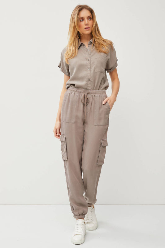 Cargo Tencel Joggers: EARTH GREY