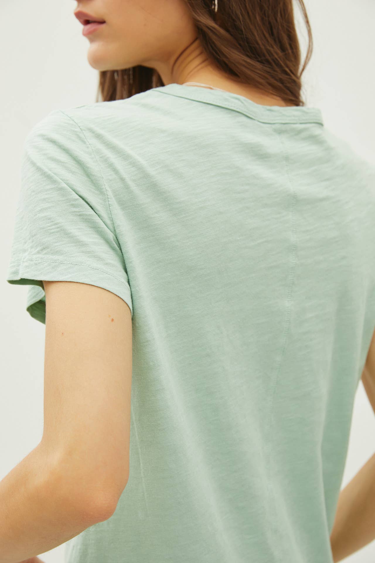 Garment Dyed Slub Tee: MARSALA