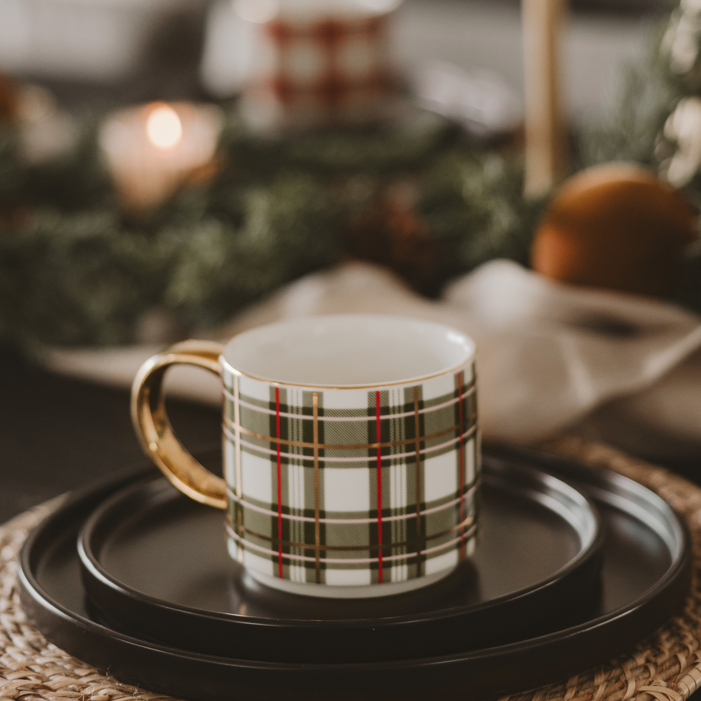 Mug: Green Plaid Coffee Mug