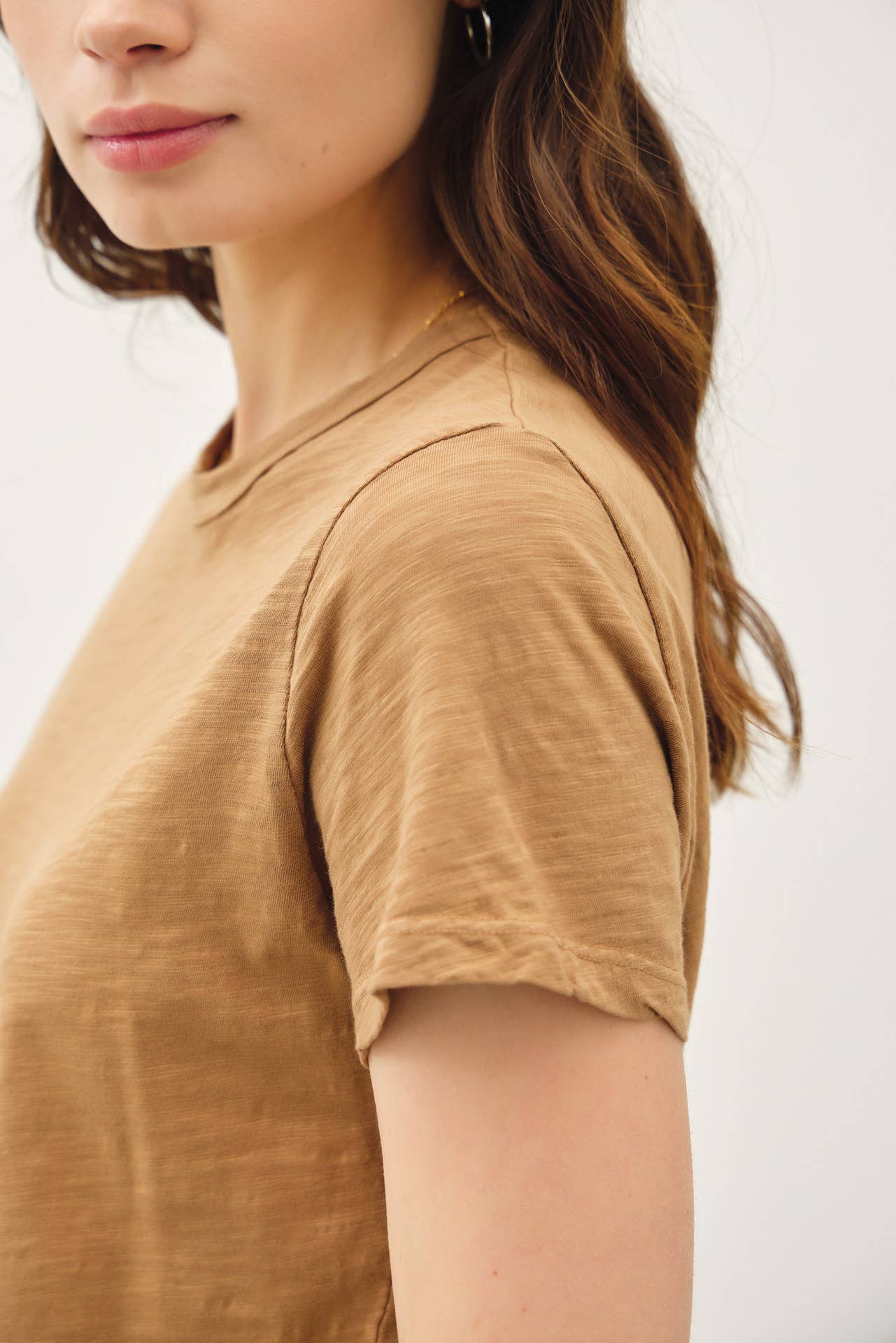 Garment Dyed Slub Tee: CLAY