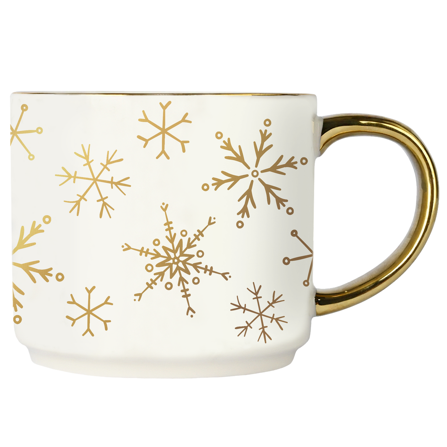 Mug: Gold Snowflakes Coffee Mug