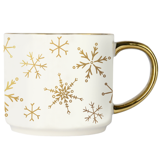 Mug: Gold Snowflakes Coffee Mug