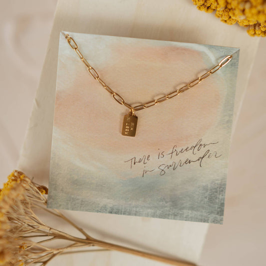 Rest in Him Mini Tag Necklace | Christian Jewelry