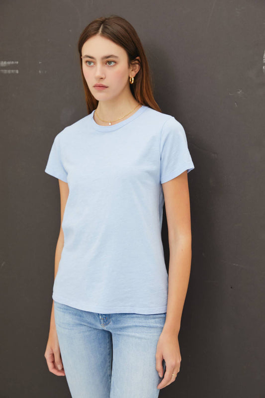Garment Dyed Slub Tee: CHAMBRAY