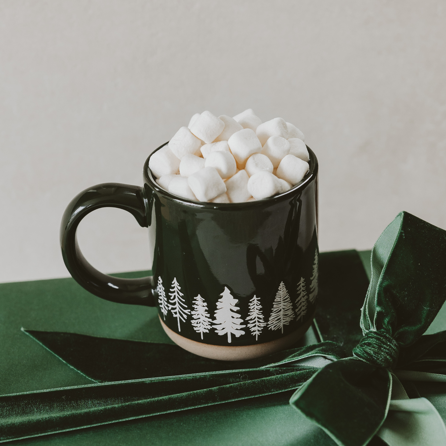 Mug: Pine Trees Stoneware Coffee Mug