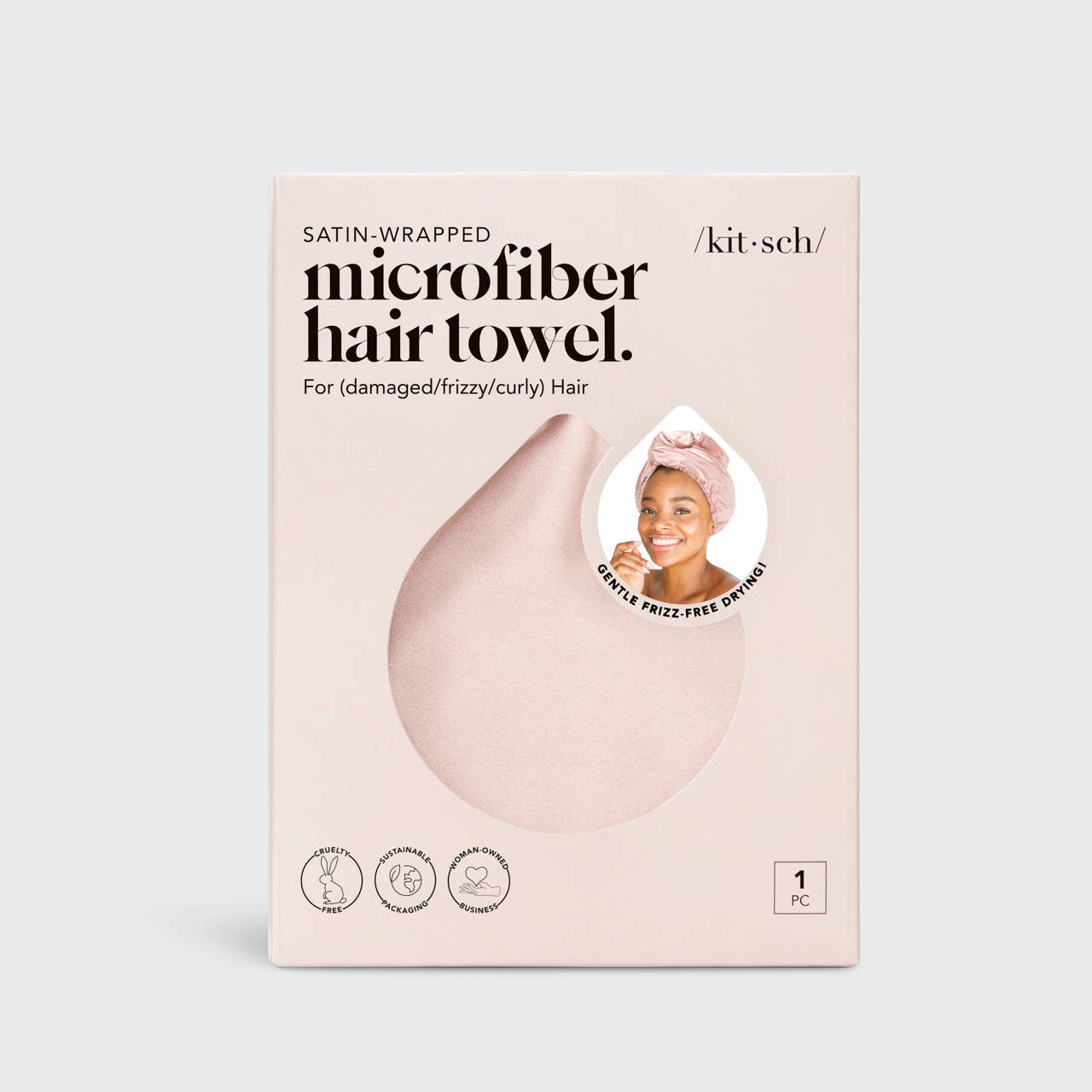 Satin-Wrapped Hair Towel - BLUSH
