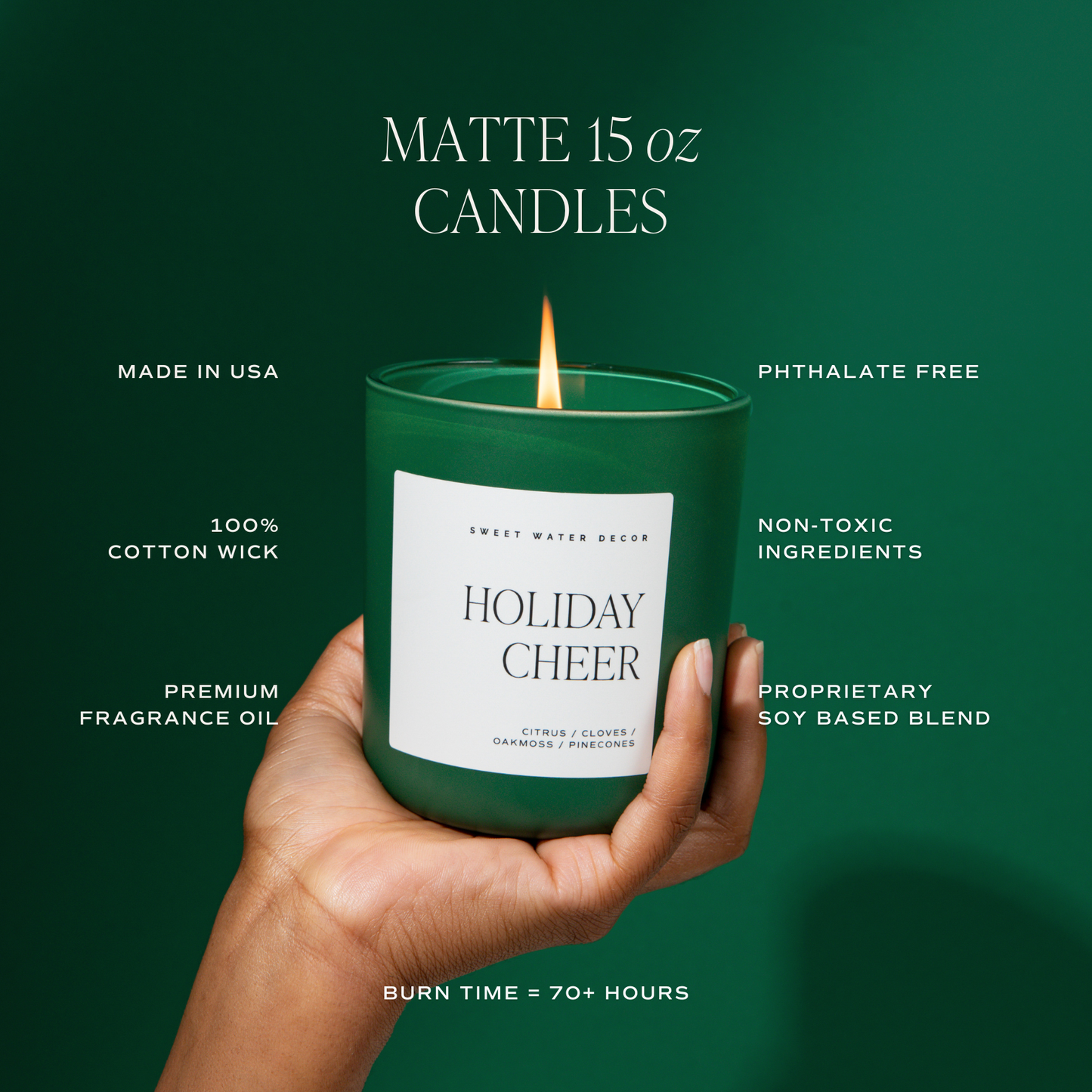 Candle: English Meadow 15 oz Soy Candle, Matte Jar