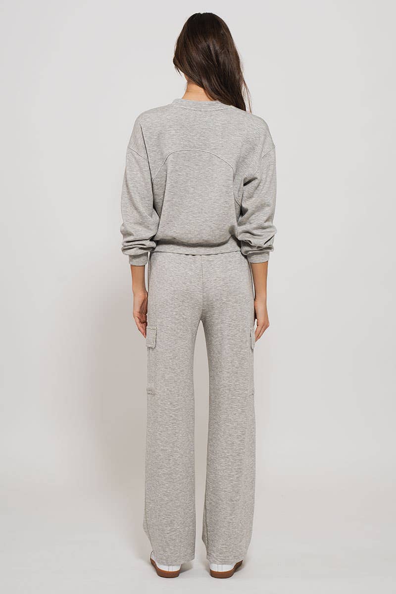 Relaxed Fit Cargo Sweatpants: CHALK
