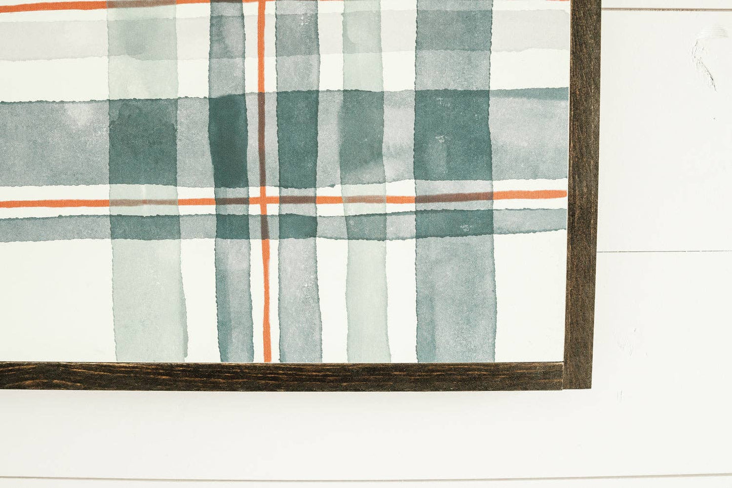 Plaid About You Festive or Gray | Fine Art: Festive / Light Brown Frame / 24 inches x 24 inches