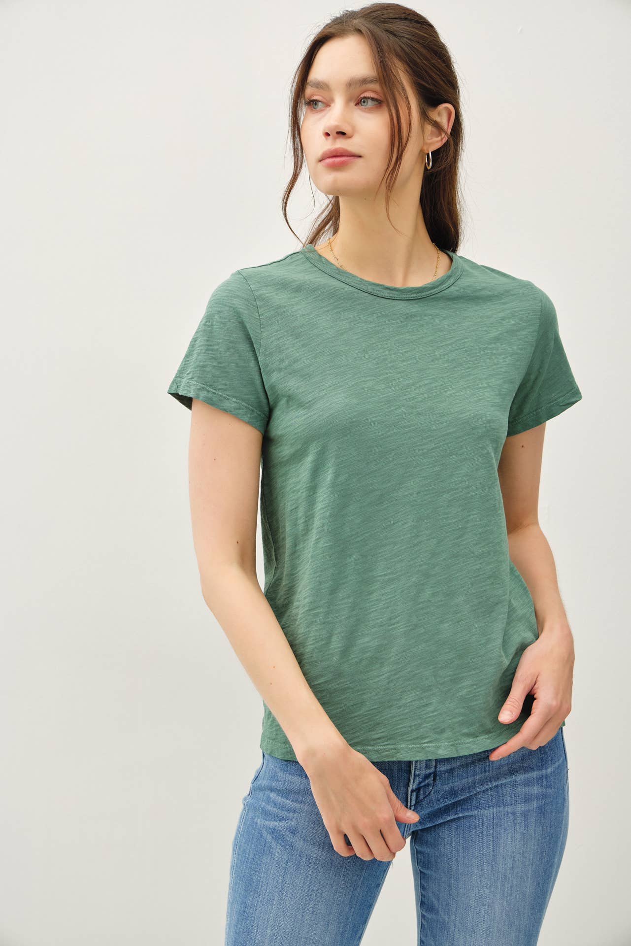 Garment Dyed Slub Tee: MARSALA