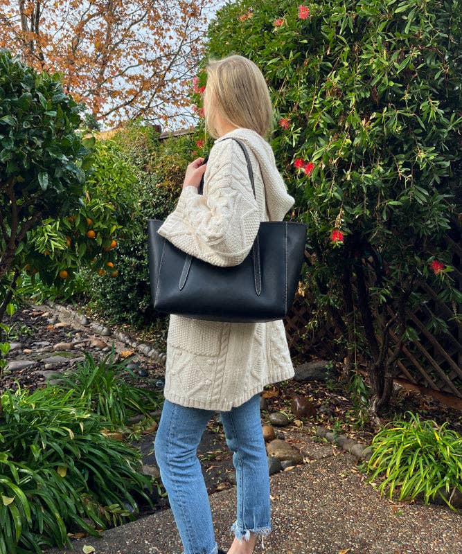 Eliana Tote - Leather: Black