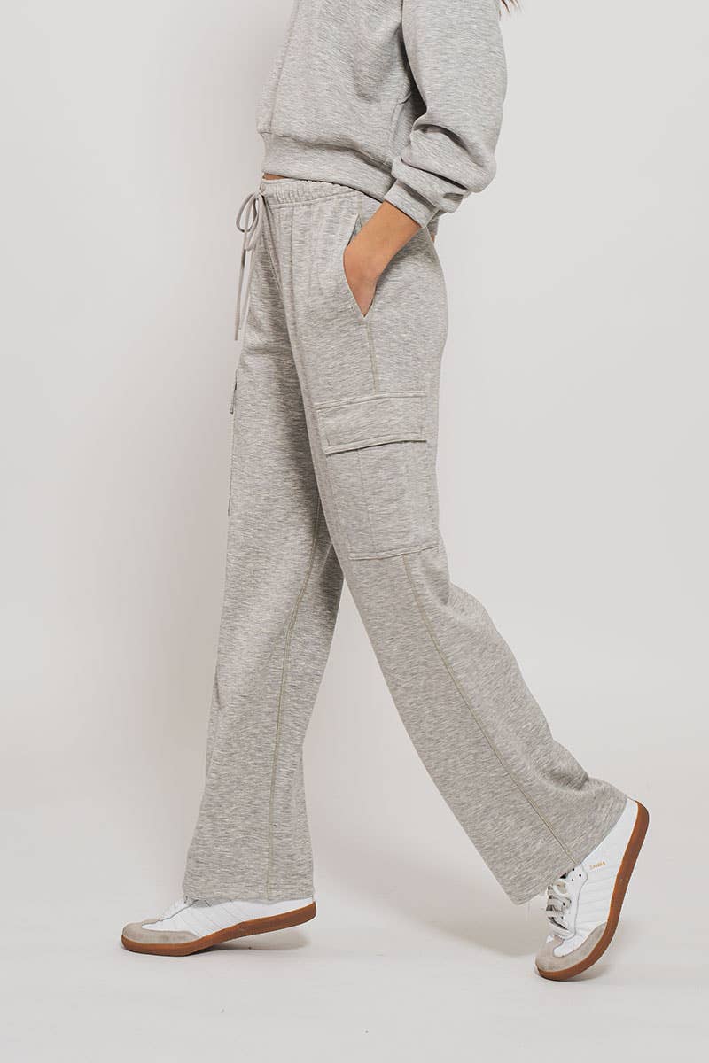 Relaxed Fit Cargo Sweatpants: CHALK