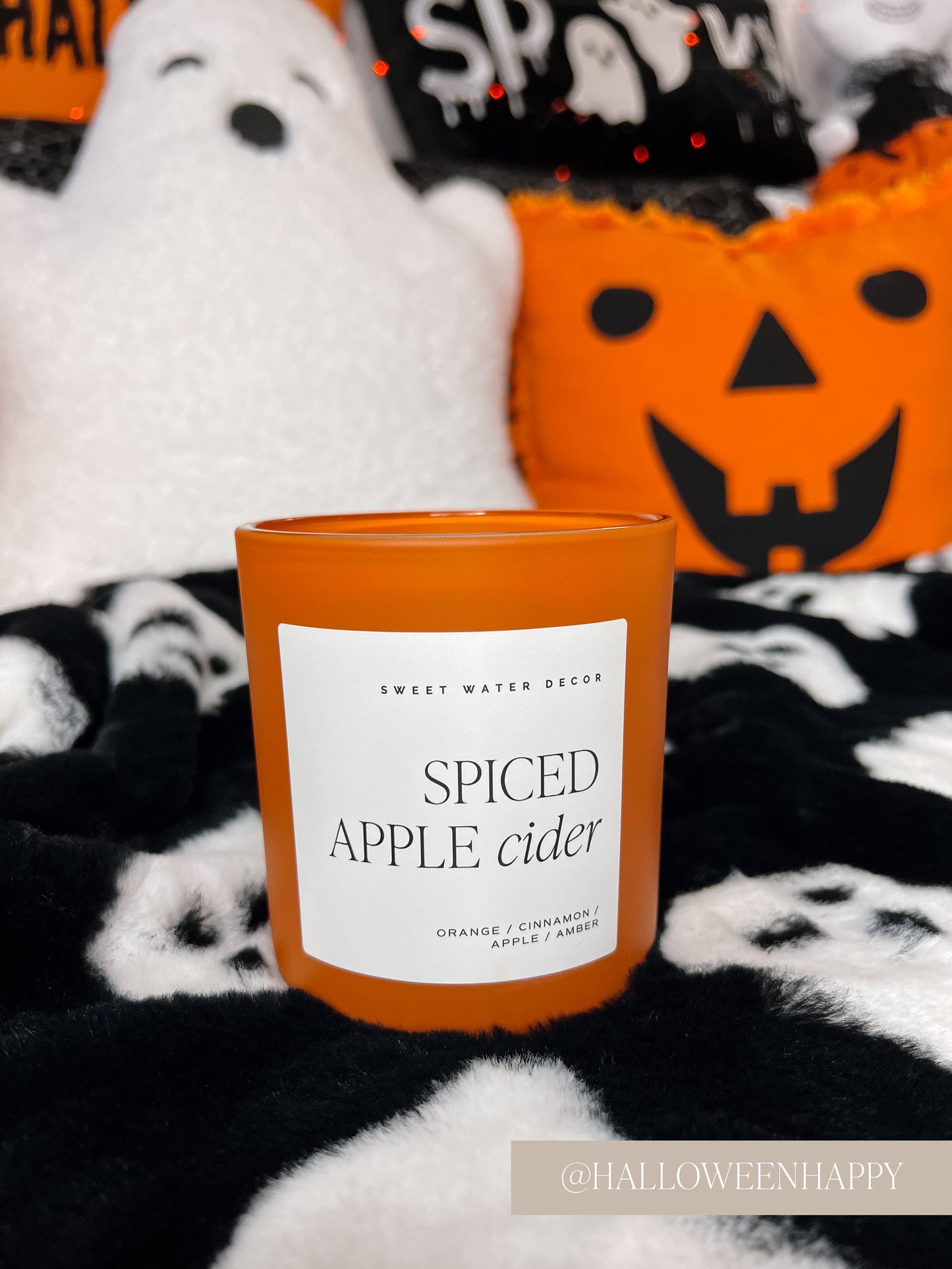 Candle: Spiced Apple Cider 15 oz Soy Candle, Matte Jar
