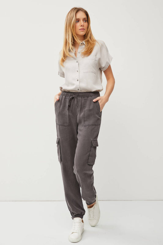 Cargo Tencel Joggers: CHARCOAL