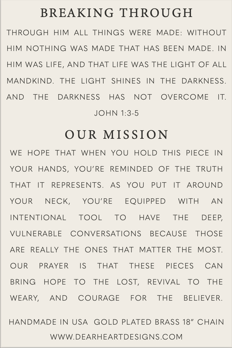 BREAKING THROUGH Christian Necklace: John 1:3