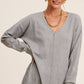 La Miel - JBS3122-V-neck Long Sleeve Lightweight Knit Top Christmas: Apple Green / M