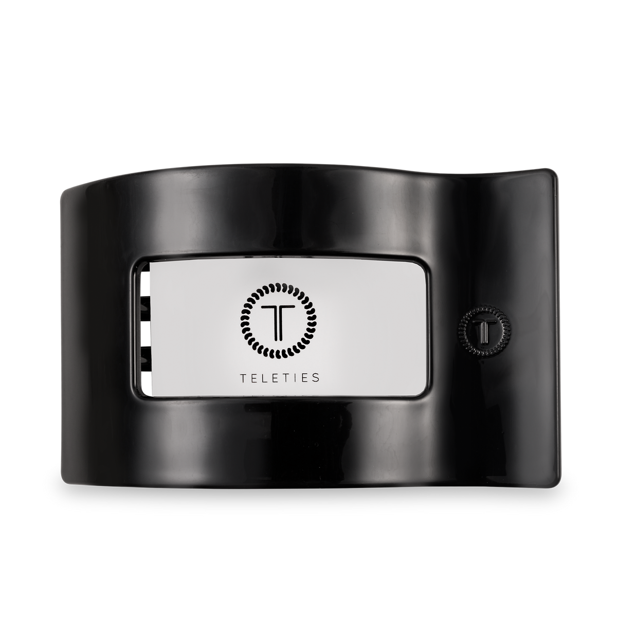 TELETIES - Jet Black | Large | Flat Rectangle Hair Clip