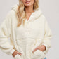 Sherpa Hoodie Pullover: CREAM