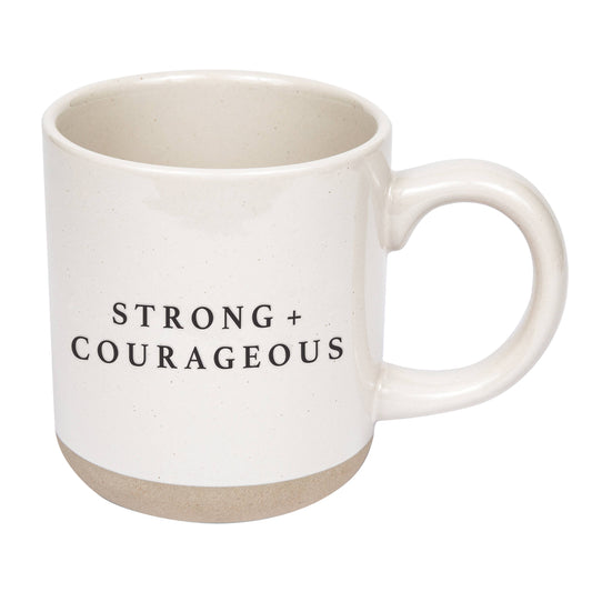 Mug: Strong & Courageous Stoneware Coffee Mug