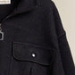 Mello. - Oversize Jacket with Knit Sleeve: Cream / SM