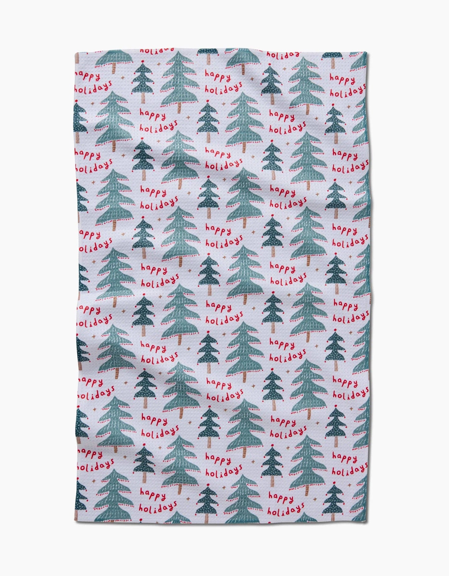 Geometry - Berry Happy Holidays Tea Towel