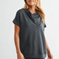 Laguna Cowl Neck Top: BURNT AMBER