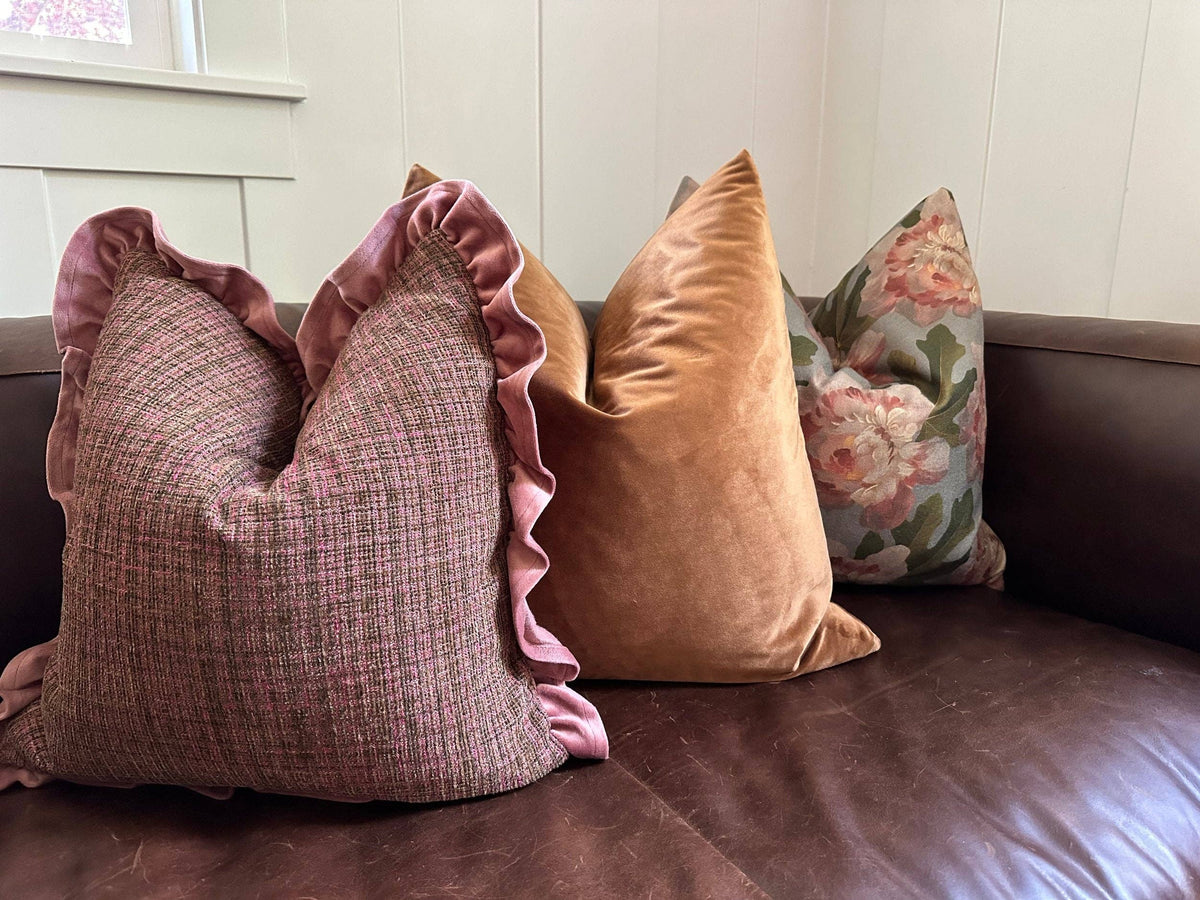 Rennah Collective - Cinnamon Velvet Pillow Cover: 22x22 Cover Only