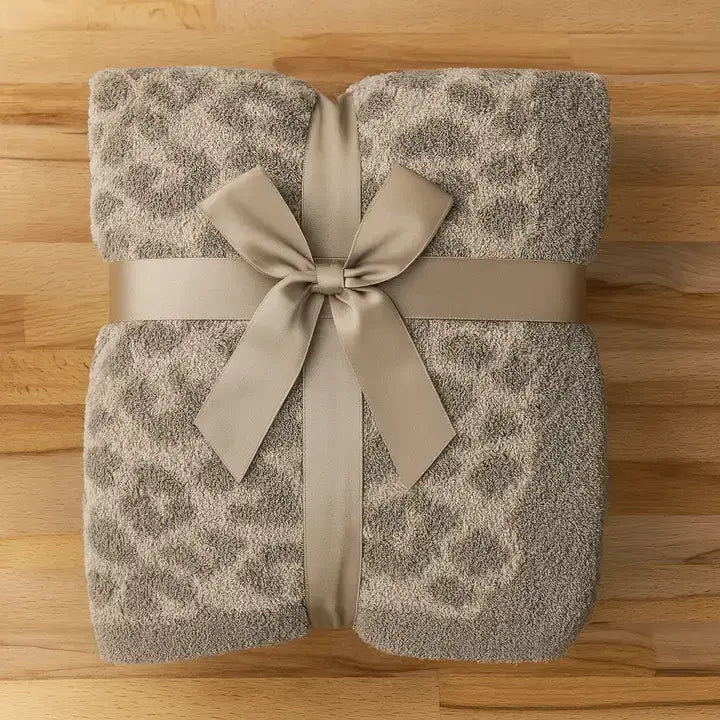 Fennco Styles - Leopard Pattern Ultra-Soft 50x60 Inch Throw Blanket: Beige