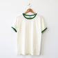 OAT COLLECTIVE - PREMIUM BASIC Ringer top: NATURAL/GREEN / L