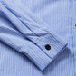 Lovesoft - Stripe Roll-tab Sleeve Pocketed Long Shirt: Black Stripe / 65%Polyester+35%Cotton / XL