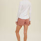 Ribbed Mock Neck Knit Top: OFF WHITE