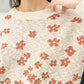 Floral Sweater Top: SEA GREEN