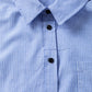 Lovesoft - Stripe Roll-tab Sleeve Pocketed Long Shirt: Black Stripe / 65%Polyester+35%Cotton / XL