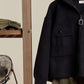 Mello. - Oversize Jacket with Knit Sleeve: Cream / ML