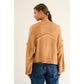 The GREii - Exposed Seam Knit Sweater: CAMEL / L
