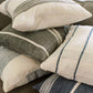 Creative Women - 18" Aden Cotton Throw Pillow Cover: Natural with Navy
