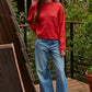 By Together - W2114 | Knit Sweater Rolled Round Neck Pullover Top: Green / S
