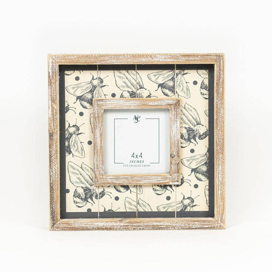 Wood Photo Frame (Bees)- 4x4