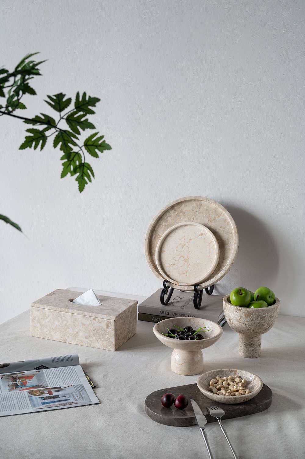 Marble Elegance Pedestal Bowl:  7x7x4"