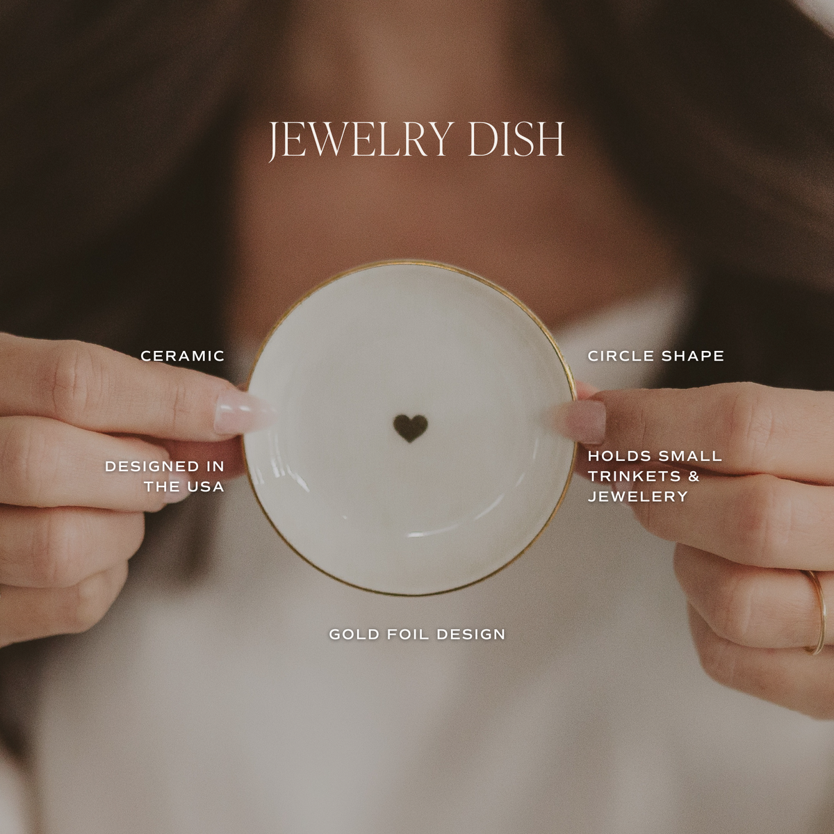 Sweet Water Decor - Gold Heart Jewelry Dish - Home Decor & Gifts