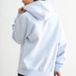 Cotton Blend Drop Shoulder Hoodie: HALOGEN BLUE