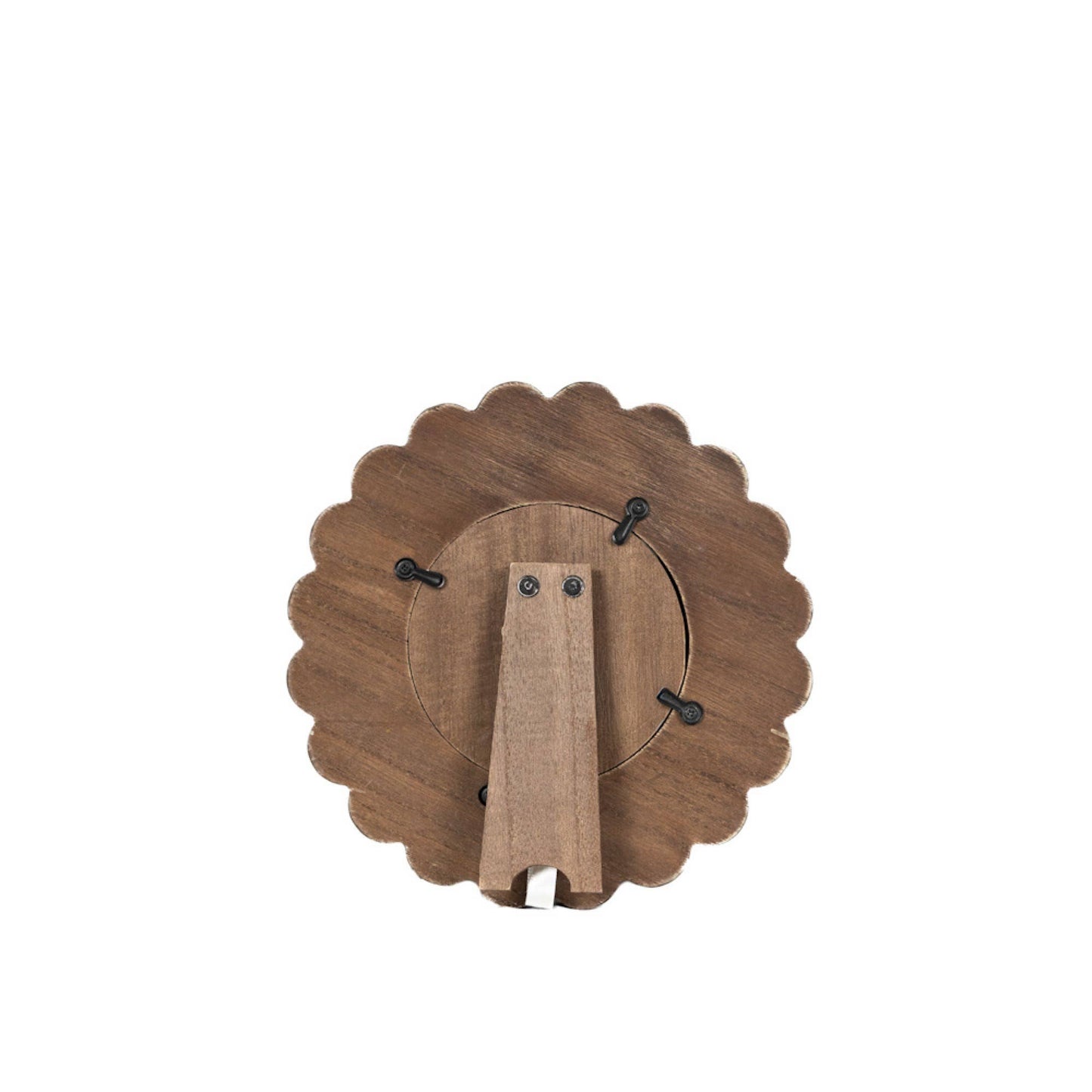 Devanie At Home - Wood scallop 4x4 photo frame (ROUND) espresso - 17035
