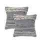 Blue/Ivory Stripe Cotton Blend Throw Pillow