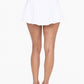 Green Crossover Waist Circle Skort: WHITE