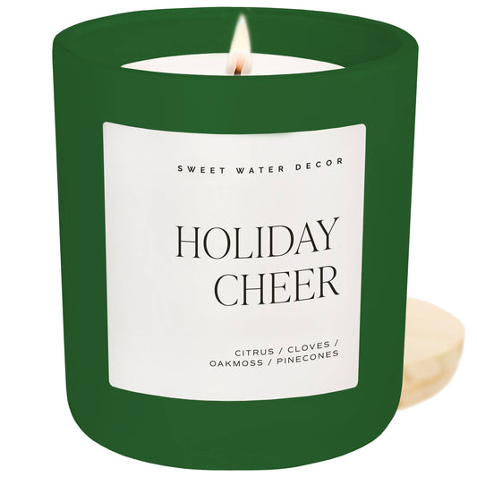 Candle: Holiday Cheer 15 oz Soy Candle, Matte Jar