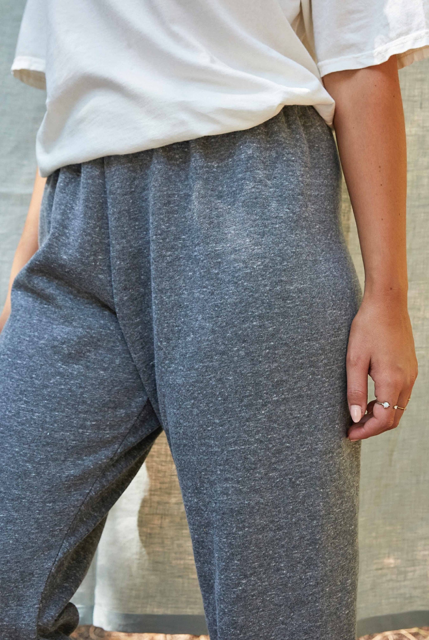 Basic Solid Sweatpants: HEATHER DUST